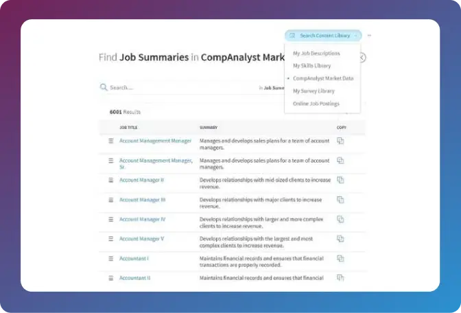 Validating job content with CompAnalyst libraries