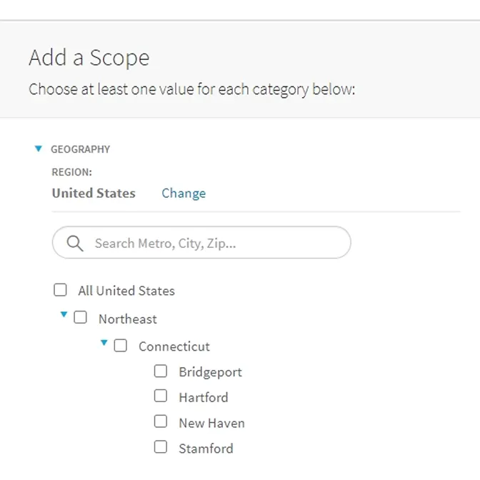 Scope jobs by geography