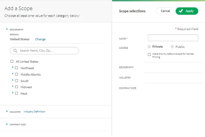Market pricing report